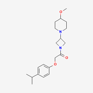 molecular formula C20H30N2O3 B2602591 2-(4-Isopropylphenoxy)-1-(3-(4-methoxypiperidin-1-yl)azetidin-1-yl)ethanone CAS No. 2034489-77-3
