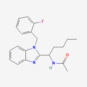molecular formula C21H24FN3O B2602611 N-(1-{1-[(2-fluorophenyl)methyl]-1H-1,3-benzodiazol-2-yl}pentyl)acetamide CAS No. 850925-69-8
