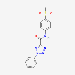 molecular formula C15H13N5O3S B2602616 N-(4-(methylsulfonyl)phenyl)-2-phenyl-2H-tetrazole-5-carboxamide CAS No. 1396848-02-4