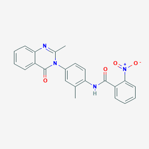 molecular formula C23H18N4O4 B2602651 N-[2-methyl-4-(2-methyl-4-oxo-3,4-dihydroquinazolin-3-yl)phenyl]-2-nitrobenzamide CAS No. 904279-32-9