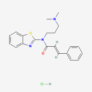 molecular formula C21H24ClN3OS B2602657 N-(benzo[d]thiazol-2-yl)-N-(3-(dimethylamino)propyl)cinnamamide hydrochloride CAS No. 1217240-45-3