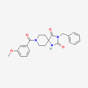 molecular formula C22H23N3O4 B2602707 3-Benzyl-8-(3-methoxybenzoyl)-1,3,8-triazaspiro[4.5]decane-2,4-dione CAS No. 1021089-37-1