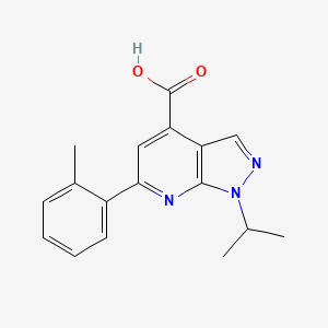 molecular formula C17H17N3O2 B2602720 1-isopropyl-6-(2-methylphenyl)-1H-pyrazolo[3,4-b]pyridine-4-carboxylic acid CAS No. 924243-72-1