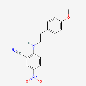 molecular formula C16H15N3O3 B2602735 2-{[2-(4-Methoxyphenyl)ethyl]amino}-5-nitrobenzonitrile CAS No. 785707-50-8