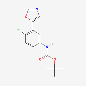 molecular formula C14H15ClN2O3 B2602768 tert-Butyl N-[4-chloro-3-(1,3-oxazol-5-yl)phenyl]carbamate CAS No. 2140326-75-4