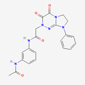 molecular formula C21H20N6O4 B2602779 N-(3-acetamidophenyl)-2-(3,4-dioxo-8-phenyl-3,4,7,8-tetrahydroimidazo[2,1-c][1,2,4]triazin-2(6H)-yl)acetamide CAS No. 941887-19-0