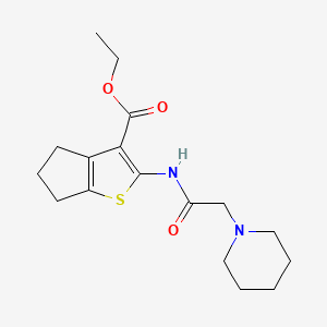molecular formula C17H24N2O3S B2602792 ethyl 2-[2-(piperidin-1-yl)acetamido]-4H,5H,6H-cyclopenta[b]thiophene-3-carboxylate CAS No. 314245-02-8
