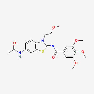 molecular formula C22H25N3O6S B2602804 (Z)-N-(6-acetamido-3-(2-methoxyethyl)benzo[d]thiazol-2(3H)-ylidene)-3,4,5-trimethoxybenzamide CAS No. 897616-17-0