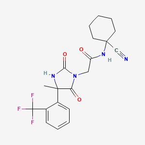molecular formula C20H21F3N4O3 B2602822 N-(1-cyanocyclohexyl)-2-{4-methyl-2,5-dioxo-4-[2-(trifluoromethyl)phenyl]imidazolidin-1-yl}acetamide CAS No. 1223373-78-1