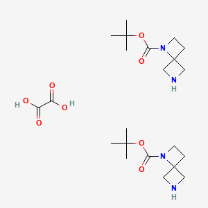molecular formula C22H38N4O8 B2602831 tert-butyl 1,6-diazaspiro[3.3]heptane-1-carboxylate hemioxalate CAS No. 1330763-95-5; 1523571-10-9