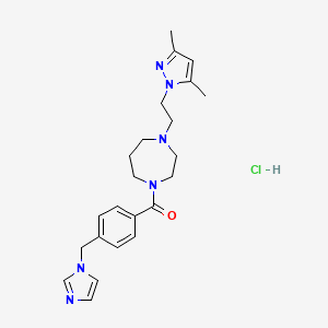 molecular formula C23H31ClN6O B2602835 (4-((1H-imidazol-1-yl)methyl)phenyl)(4-(2-(3,5-dimethyl-1H-pyrazol-1-yl)ethyl)-1,4-diazepan-1-yl)methanone hydrochloride CAS No. 1396874-61-5