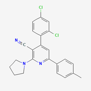 4-(2,4-Dichlorophenyl)-6-(4-methylphenyl)-2-(1-pyrrolidinyl)nicotinonitrile