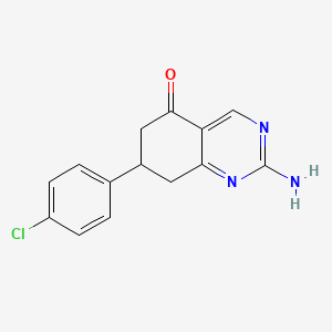 molecular formula C14H12ClN3O B2602952 2-amino-7-(4-chlorophenyl)-7,8-dihydroquinazolin-5(6H)-one CAS No. 299934-41-1