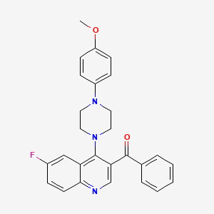 (6-Fluoro-4-(4-(4-methoxyphenyl)piperazin-1-yl)quinolin-3-yl)(phenyl)methanone