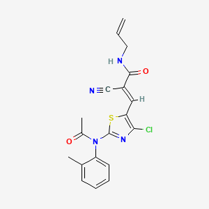 (E)-3-[2-(N-acetyl-2-methylanilino)-4-chloro-1,3-thiazol-5-yl]-2-cyano-N-prop-2-enylprop-2-enamide