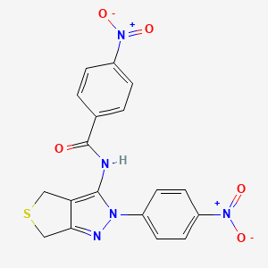 4-nitro-N-(2-(4-nitrophenyl)-4,6-dihydro-2H-thieno[3,4-c]pyrazol-3-yl)benzamide