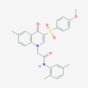 molecular formula C27H26N2O5S B2602977 N-(2,5-dimethylphenyl)-2-[3-(4-methoxybenzenesulfonyl)-6-methyl-4-oxo-1,4-dihydroquinolin-1-yl]acetamide CAS No. 872196-50-4