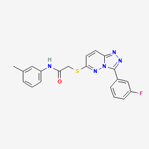 molecular formula C20H16FN5OS B2602979 2-((3-(3-fluorophenyl)-[1,2,4]triazolo[4,3-b]pyridazin-6-yl)thio)-N-(m-tolyl)acetamide CAS No. 852374-56-2