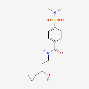 molecular formula C15H22N2O4S B2603034 N-(3-cyclopropyl-3-hydroxypropyl)-4-(dimethylsulfamoyl)benzamide CAS No. 1396687-32-3