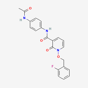 molecular formula C21H18FN3O4 B2603035 N-(4-acetamidophenyl)-1-[(2-fluorophenyl)methoxy]-2-oxo-1,2-dihydropyridine-3-carboxamide CAS No. 868678-91-5