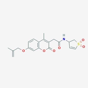 molecular formula C20H21NO6S B260304 N-(1,1-dioxido-2,3-dihydro-3-thienyl)-2-{4-methyl-7-[(2-methyl-2-propenyl)oxy]-2-oxo-2H-chromen-3-yl}acetamide 
