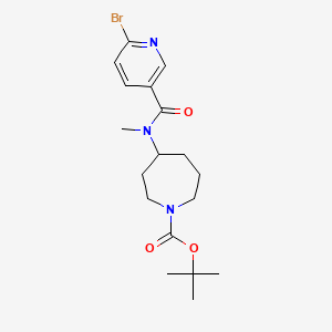 molecular formula C18H26BrN3O3 B2603056 Tert-butyl 4-[(6-bromopyridine-3-carbonyl)-methylamino]azepane-1-carboxylate CAS No. 2402829-91-6