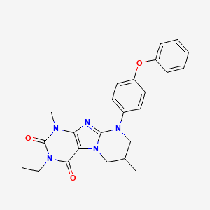 3-ethyl-1,7-dimethyl-9-(4-phenoxyphenyl)-6,7,8,9-tetrahydropyrimido[2,1-f]purine-2,4(1H,3H)-dione