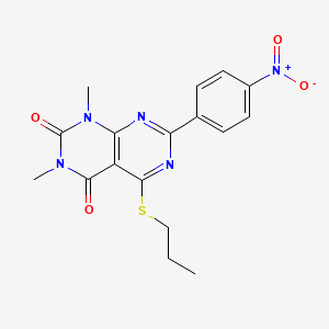 1,3-dimethyl-7-(4-nitrophenyl)-5-(propylthio)pyrimido[4,5-d]pyrimidine-2,4(1H,3H)-dione