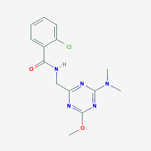 2-chloro-N-((4-(dimethylamino)-6-methoxy-1,3,5-triazin-2-yl)methyl)benzamide