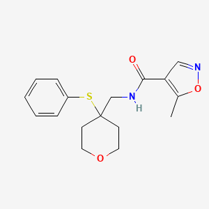 molecular formula C17H20N2O3S B2603123 5-methyl-N-{[4-(phenylsulfanyl)oxan-4-yl]methyl}-1,2-oxazole-4-carboxamide CAS No. 1797726-28-3