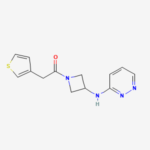 1-{3-[(Pyridazin-3-yl)amino]azetidin-1-yl}-2-(thiophen-3-yl)ethan-1-one