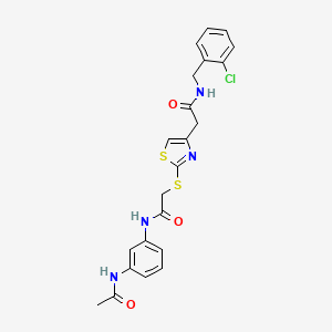 B2603128 N-(3-acetamidophenyl)-2-((4-(2-((2-chlorobenzyl)amino)-2-oxoethyl)thiazol-2-yl)thio)acetamide CAS No. 953983-42-1
