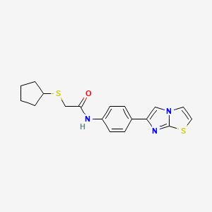 2-(cyclopentylthio)-N-(4-(imidazo[2,1-b]thiazol-6-yl)phenyl)acetamide