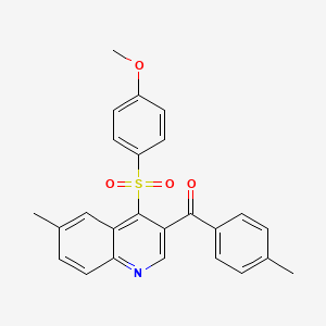 (4-((4-Methoxyphenyl)sulfonyl)-6-methylquinolin-3-yl)(p-tolyl)methanone