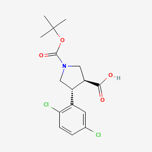 molecular formula C16H19Cl2NO4 B2603180 Boc-(+/-)-trans-4-(2,5-dichloro-phenyl)-pyrrolidine-3-carboxylic acid CAS No. 959577-44-7