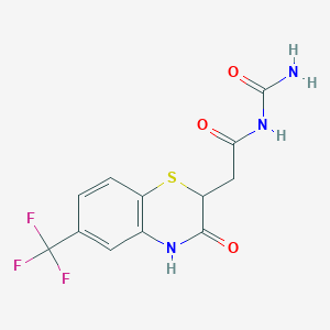 molecular formula C12H10F3N3O3S B2603186 N-carbamoyl-2-(3-oxo-6-(trifluoromethyl)-3,4-dihydro-2H-benzo[b][1,4]thiazin-2-yl)acetamide CAS No. 458527-30-5