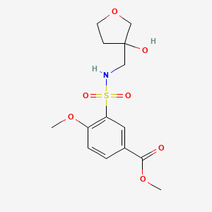 molecular formula C14H19NO7S B2603191 methyl 3-{[(3-hydroxyoxolan-3-yl)methyl]sulfamoyl}-4-methoxybenzoate CAS No. 2034304-34-0