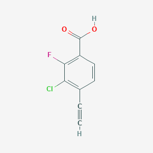 molecular formula C9H4ClFO2 B2603217 3-Chloro-4-ethynyl-2-fluorobenzoic acid CAS No. 2490400-67-2