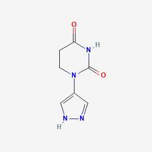 molecular formula C7H8N4O2 B2603247 1-(1H-pyrazol-4-yl)-1,3-diazinane-2,4-dione CAS No. 2305255-85-8