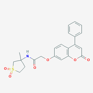 molecular formula C22H21NO6S B260328 N-(3-methyl-1,1-dioxidotetrahydro-3-thienyl)-2-[(2-oxo-4-phenyl-2H-chromen-7-yl)oxy]acetamide 