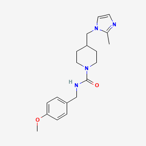 molecular formula C19H26N4O2 B2603403 N-(4-methoxybenzyl)-4-((2-methyl-1H-imidazol-1-yl)methyl)piperidine-1-carboxamide CAS No. 1421495-04-6