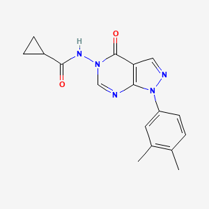 molecular formula C17H17N5O2 B2603431 N-(1-(3,4-dimethylphenyl)-4-oxo-1H-pyrazolo[3,4-d]pyrimidin-5(4H)-yl)cyclopropanecarboxamide CAS No. 899966-95-1