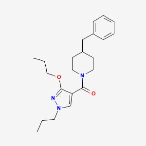molecular formula C22H31N3O2 B2603462 4-benzyl-1-(3-propoxy-1-propyl-1H-pyrazole-4-carbonyl)piperidine CAS No. 1014090-14-2