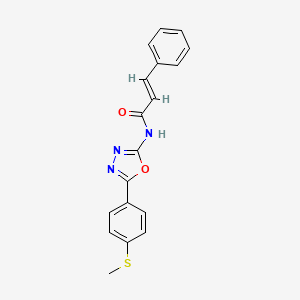 molecular formula C18H15N3O2S B2603469 N-(5-(4-(methylthio)phenyl)-1,3,4-oxadiazol-2-yl)cinnamamide CAS No. 898449-78-0