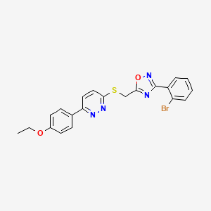 B2603577 3-({[3-(2-Bromophenyl)-1,2,4-oxadiazol-5-yl]methyl}thio)-6-(4-ethoxyphenyl)pyridazine CAS No. 1111260-45-7