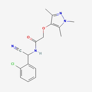 molecular formula C16H17ClN4O2 B2603602 N-[(2-Chlorophenyl)-cyanomethyl]-2-(1,3,5-trimethylpyrazol-4-yl)oxyacetamide CAS No. 1825615-17-5