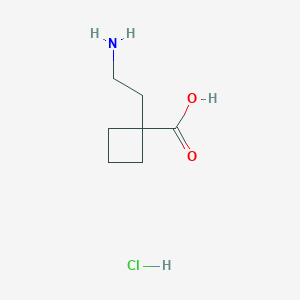 molecular formula C7H14ClNO2 B2603604 1-(2-Aminoethyl)cyclobutanecarboxylic acid hydrochloride CAS No. 2095192-36-0
