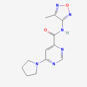 molecular formula C12H14N6O2 B2603611 N-(4-methyl-1,2,5-oxadiazol-3-yl)-6-(pyrrolidin-1-yl)pyrimidine-4-carboxamide CAS No. 1904060-98-5
