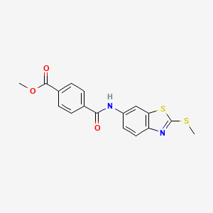 molecular formula C17H14N2O3S2 B2603688 Methyl 4-((2-(methylthio)benzo[d]thiazol-6-yl)carbamoyl)benzoate CAS No. 477548-51-9