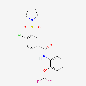 4-chloro-N-(2-(difluoromethoxy)phenyl)-3-(pyrrolidin-1-ylsulfonyl)benzamide